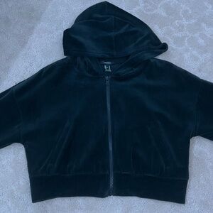 black cropped zip up jacket